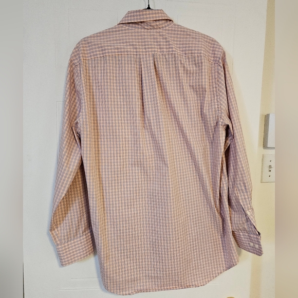 Lauren Ralph Lauren mens Large long sleeve button up shirt Plaid orange blue - Picture 2 of 6